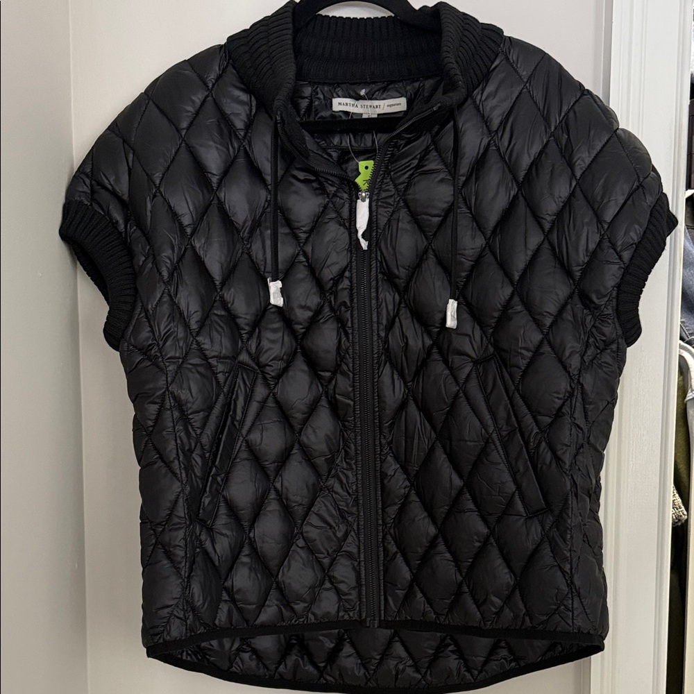 Martha Stewart Black Quilted Vest